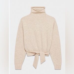 Wilfred Aritzia Lorin Alpaca Blend Turtleneck Tie Sweater Size Small